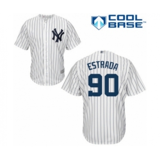 Youth New York Yankees #90 Thairo Estrada Authentic White Home Baseball Player Jersey - Ujersey