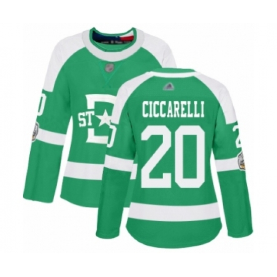 Women's Dallas Stars #20 Dino Ciccarelli Authentic Green 2020 Winter Classic Hockey Jersey - Ujersey