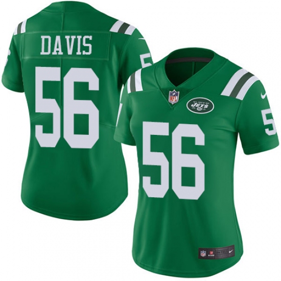 Women's Nike New York Jets #56 DeMario Davis Limited Green Rush Vapor Untouchable NFL Jersey - Ujersey