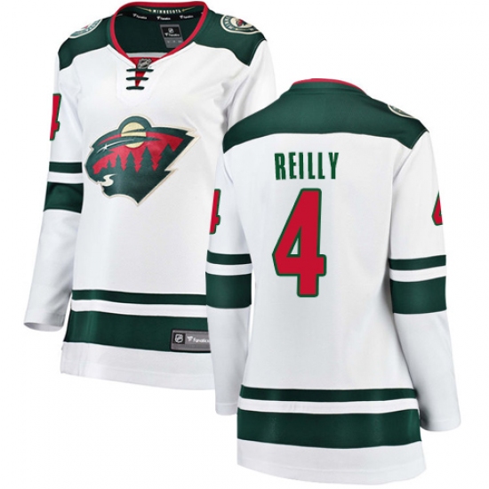 Women's Minnesota Wild #4 Mike Reilly Authentic White Away Fanatics Branded Breakaway NHL Jersey - Ujersey