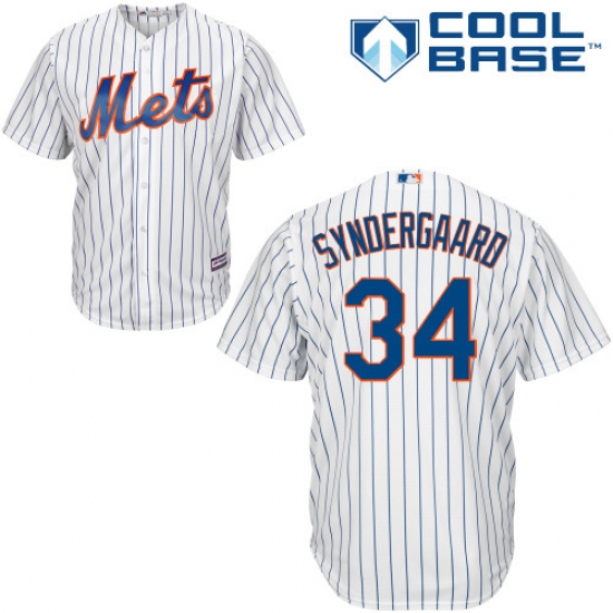 Men's Majestic New York Mets #34 Noah Syndergaard Replica White Home Cool Base MLB Jersey - Ujersey