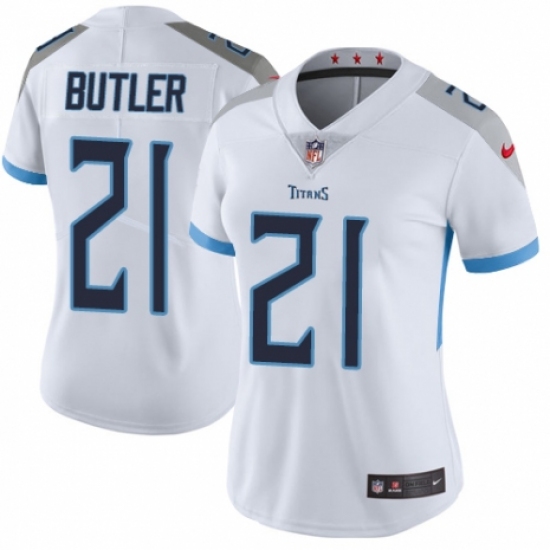 Women's Nike Tennessee Titans #21 Malcolm Butler White Vapor Untouchable Elite Player NFL Jersey - Ujersey