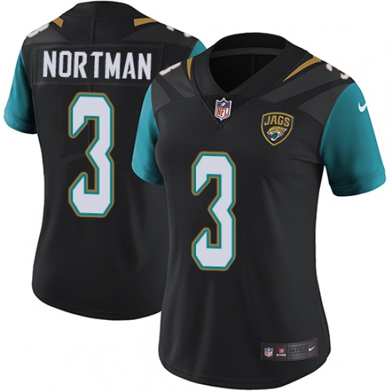 Women's Nike Jacksonville Jaguars #3 Brad Nortman Black Alternate Vapor Untouchable Limited Player NFL Jersey - Ujersey