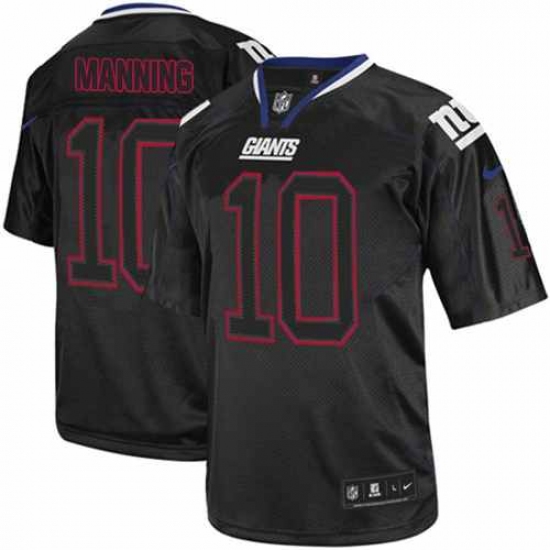 Youth Nike New York Giants #10 Eli Manning Elite Lights Out Black NFL Jersey - Ujersey