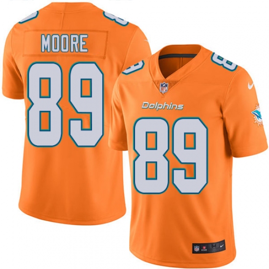 Youth Nike Miami Dolphins #89 Nat Moore Limited Orange Rush Vapor Untouchable NFL Jersey - Ujersey