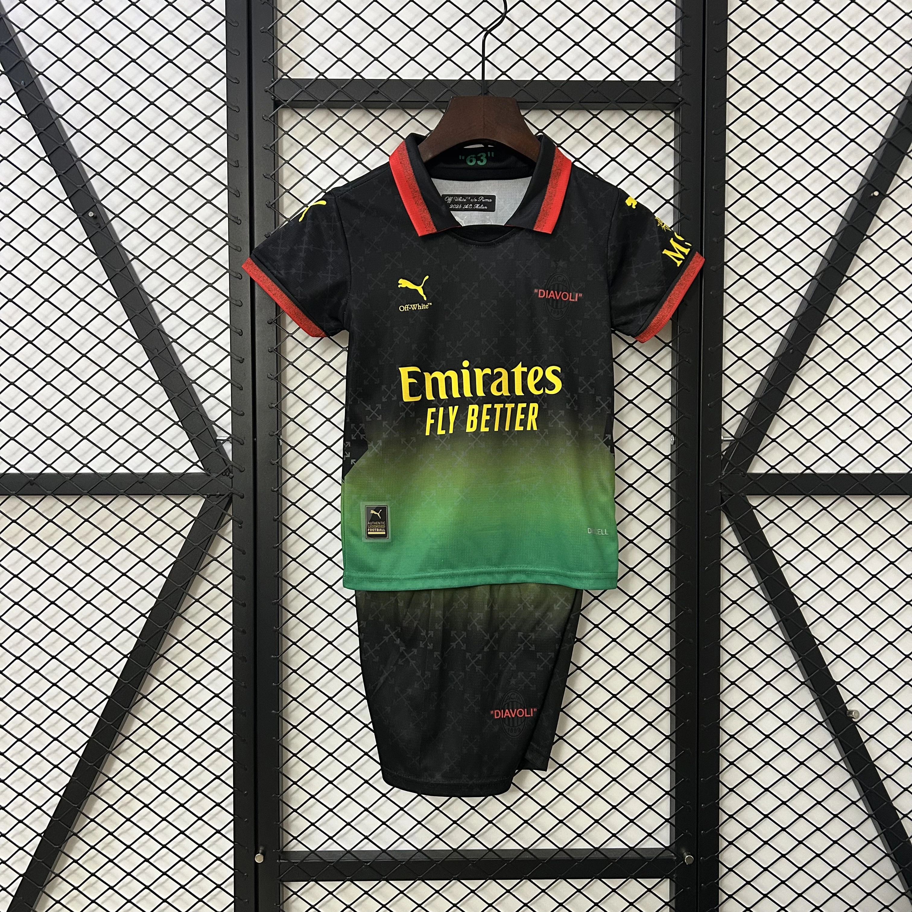 AC Milan Soccer Jersey Fourth Away Kids Kit Jersey+Shorts 2024/25 - U-jersey