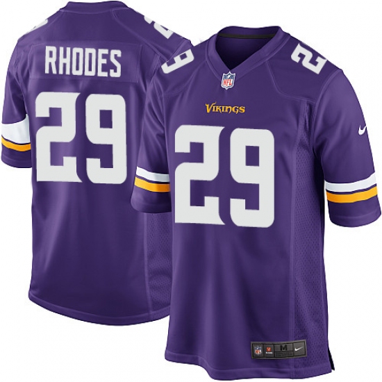 Men's Nike Minnesota Vikings #29 Xavier Rhodes Game Purple Team Color NFL Jersey