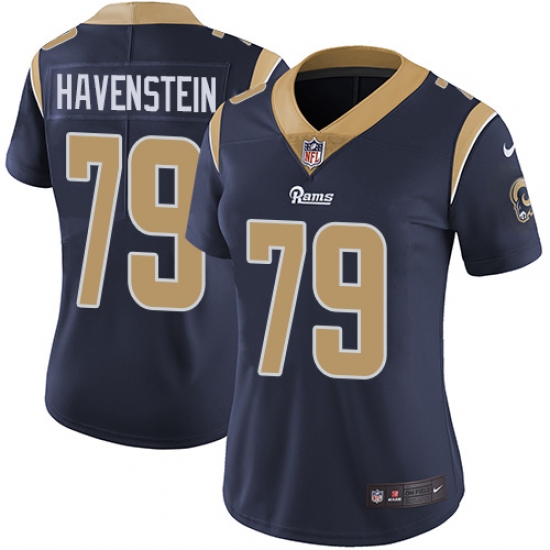 Women's Nike Los Angeles Rams #79 Rob Havenstein Elite Navy Blue Team Color NFL Jersey - Ujersey