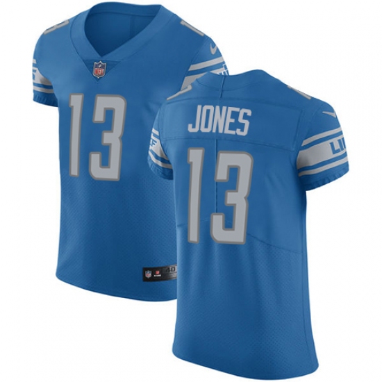 Men's Nike Detroit Lions #13 T.J. Jones Blue Team Color Vapor Untouchable Elite Player NFL Jersey - Ujersey