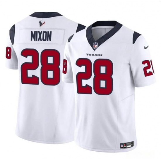Men's Houston Texans #28 Joe Mixon White 2024 F.U.S.E. Vapor Untouchable Football Stitched Jersey - Ujersey