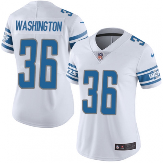 Women's Nike Detroit Lions #36 Dwayne Washington White Vapor Untouchable Elite Player NFL Jersey - Ujersey
