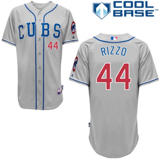 Youth Majestic Chicago Cubs #44 Anthony Rizzo Replica Grey Alternate Road Cool Base MLB Jersey - Ujersey
