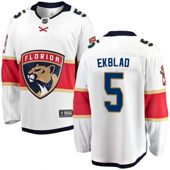 Men's Florida Panthers #5 Aaron Ekblad Fanatics Branded White Away Breakaway NHL Jersey - Ujersey