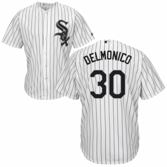 Youth Majestic Chicago White Sox #30 Nicky Delmonico Replica White Home Cool Base MLB Jersey - Ujersey