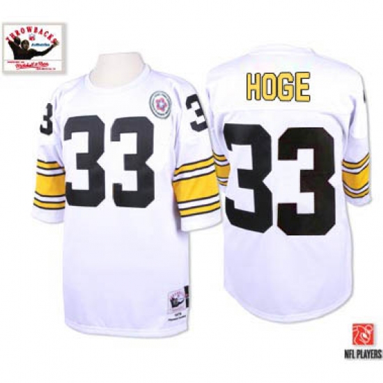 Mitchell and Ness Pittsburgh Steelers #33 Merril Hoge White Authentic NFL Jersey - Ujersey
