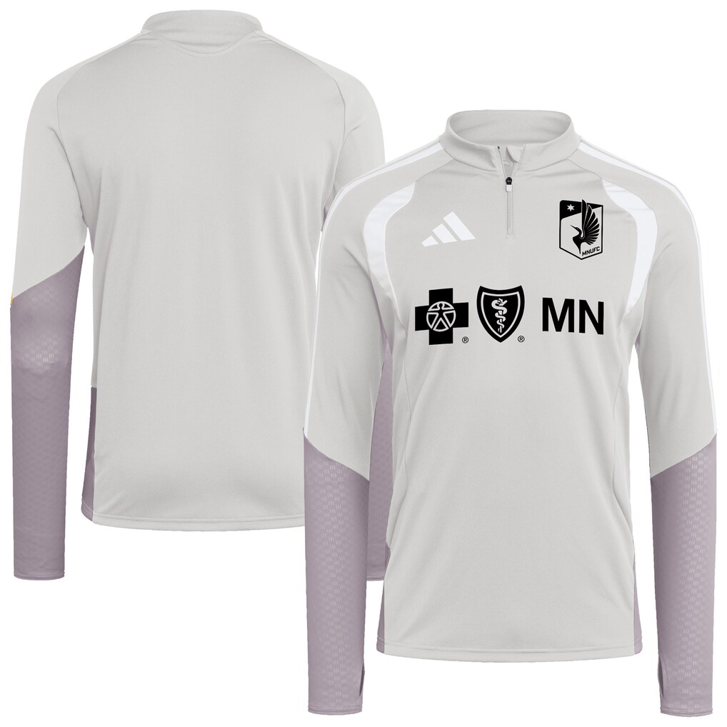 Men's Minnesota United FC adidas Silver 2026 Tiro Competition Quarter-Zip Training Top - Ujersey