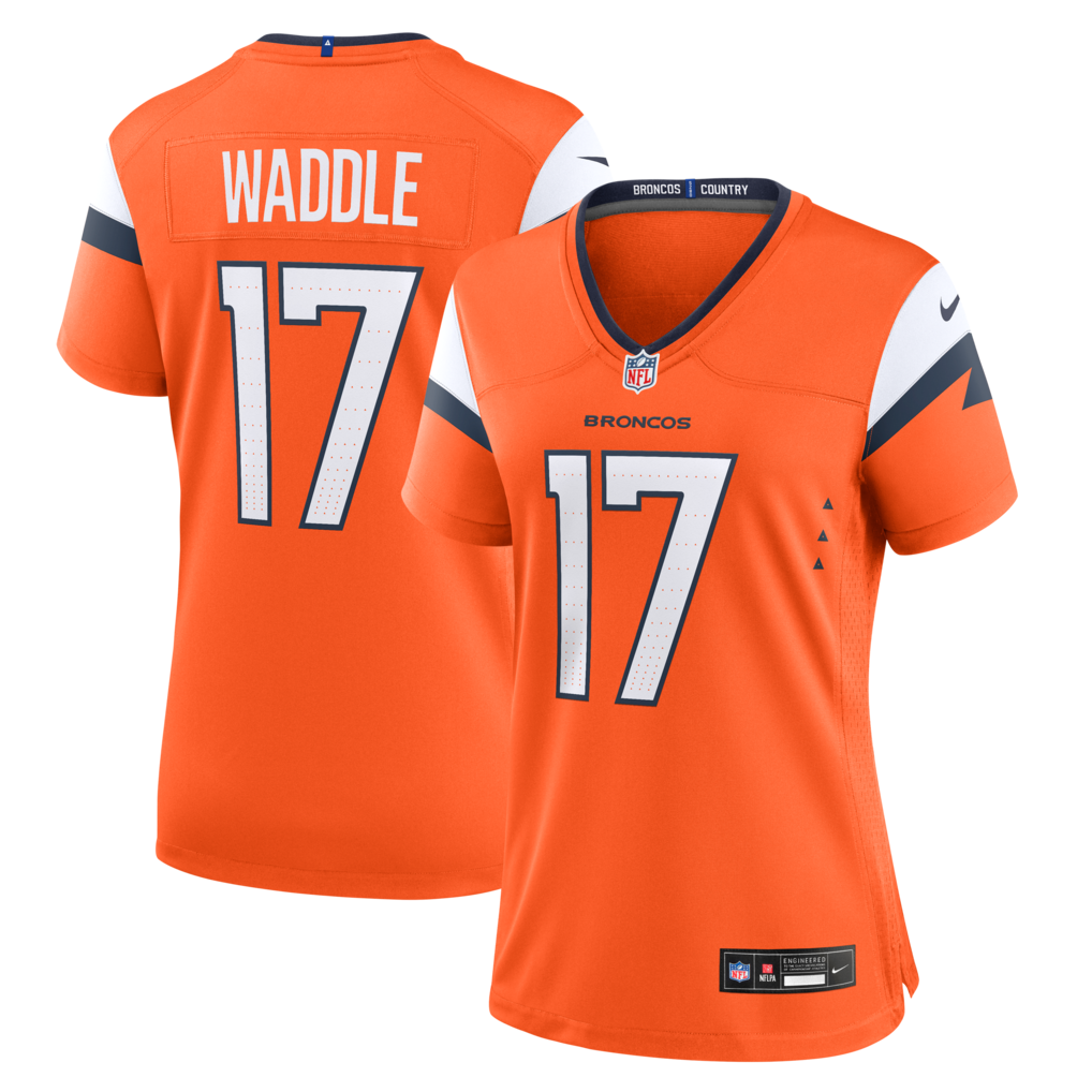 Women's Denver Broncos Jaylen Waddle Nike Orange Game Jersey - SUjersey01