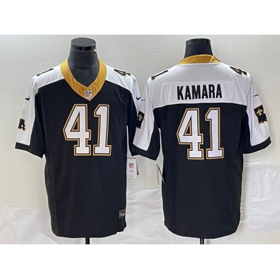 Men's Nike New Orleans Saints #41 Alvin Kamara Black-White 2023 F.U.S.E. Vapor Untouchable Stitched Football Jersey - Ujersey