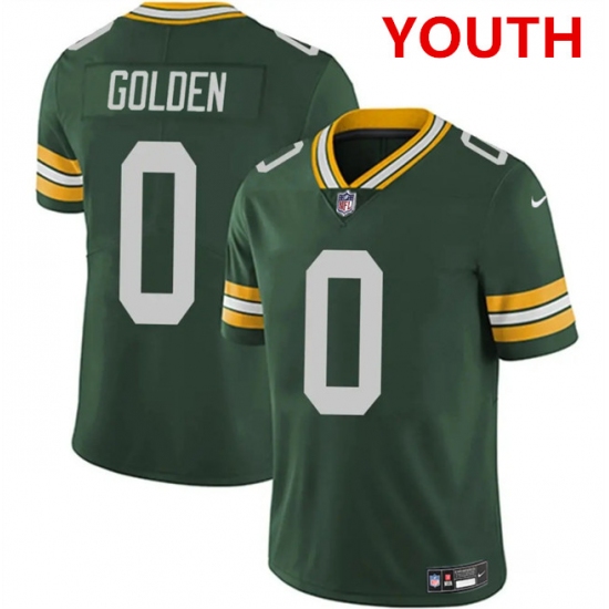 Youth Green Bay Packers #0 matthew golden green 2025 vapor untouchable limited stitched football jersey - Ujersey