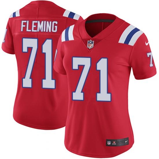 Women's Nike New England Patriots #71 Cameron Fleming Red Alternate Vapor Untouchable Limited Player NFL Jersey - Ujersey