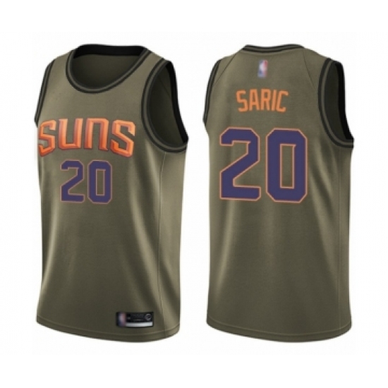 Youth Phoenix Suns #20 Dario Saric Swingman Green Salute to Service Basketball Jersey