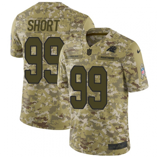 Men's Nike Carolina Panthers #99 Kawann Short Limited Camo 2018 Salute to Service NFL Jersey