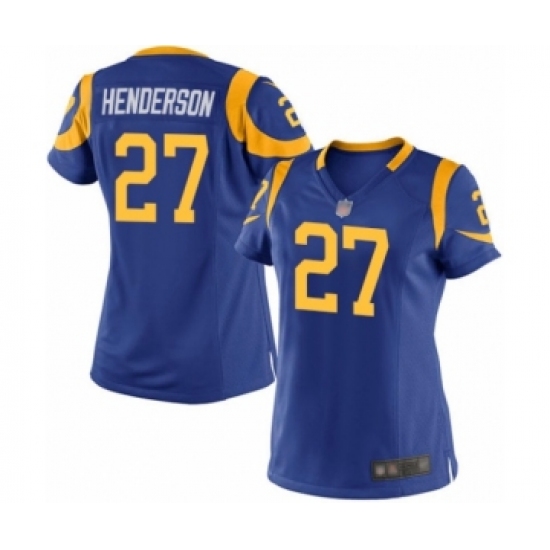 Women's Los Angeles Rams #27 Darrell Henderson Game Royal Blue Alternate Football Jersey - Ujersey