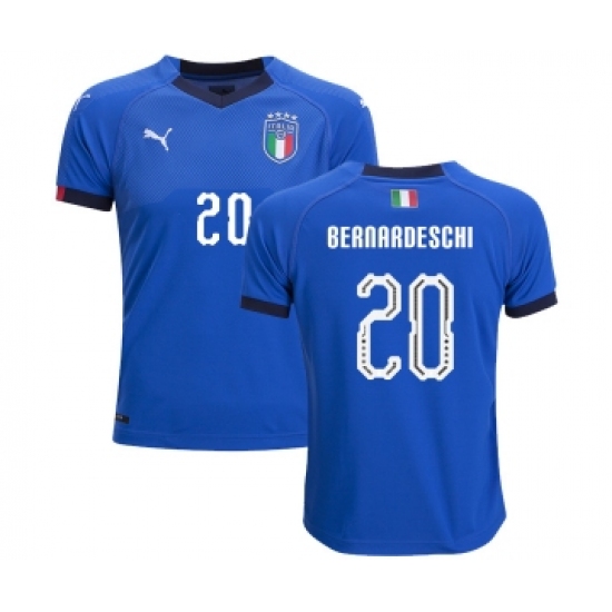 Italy #20 Bernardeschi Home Kid Soccer Country Jersey