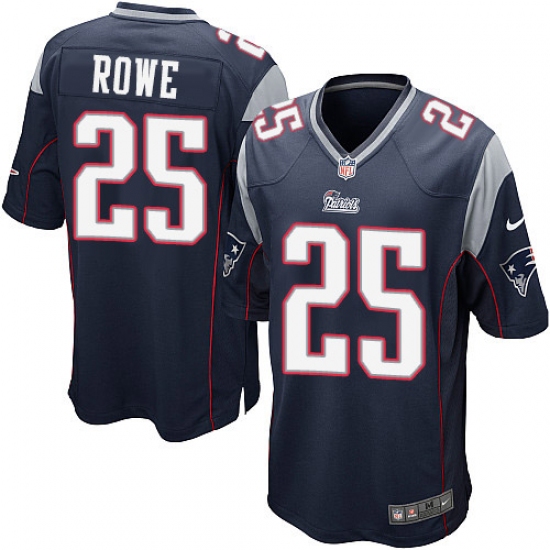 Men's Nike New England Patriots #25 Eric Rowe Game Navy Blue Team Color NFL Jersey - Ujersey