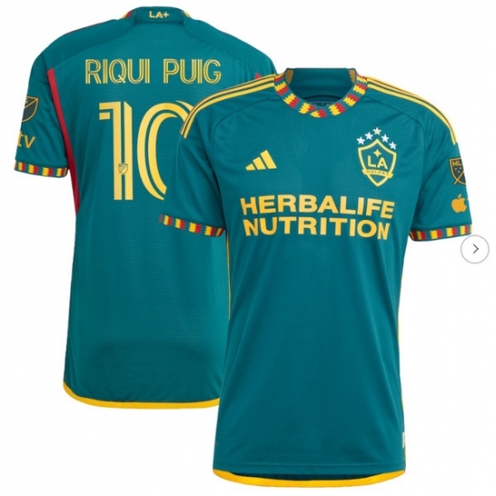 Mens LA Galaxy Riqui Puig adidas Green 2024 LA Kit Authentic Player Jersey - Ujersey