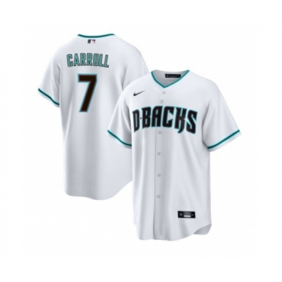 Men's Arizona Diamondbacks #7 Corbin Carroll White Cool Base Stitched Baseball Jerseys - Ujersey
