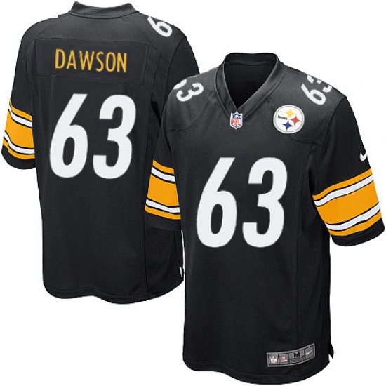 Men's Nike Pittsburgh Steelers #63 Dermontti Dawson Game Black Team Color NFL Jersey - Ujersey
