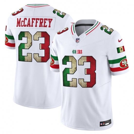 Men's San Francisco 49ers #23 Christian McCaffrey White 2025 F.U.S.E. Mexico Vapor Limited Football Stitched Jersey - Ujersey
