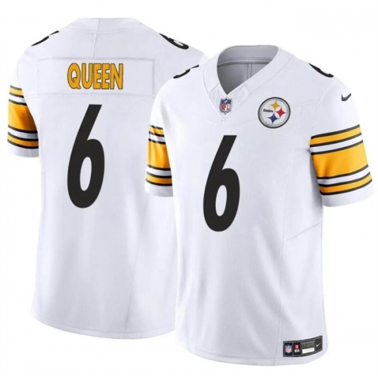Men's Pittsburgh Steelers #6 Patrick Queen White 2024 F.U.S.E. Alternate Vapor Untouchable Limited Stitched Jersey - Ujersey
