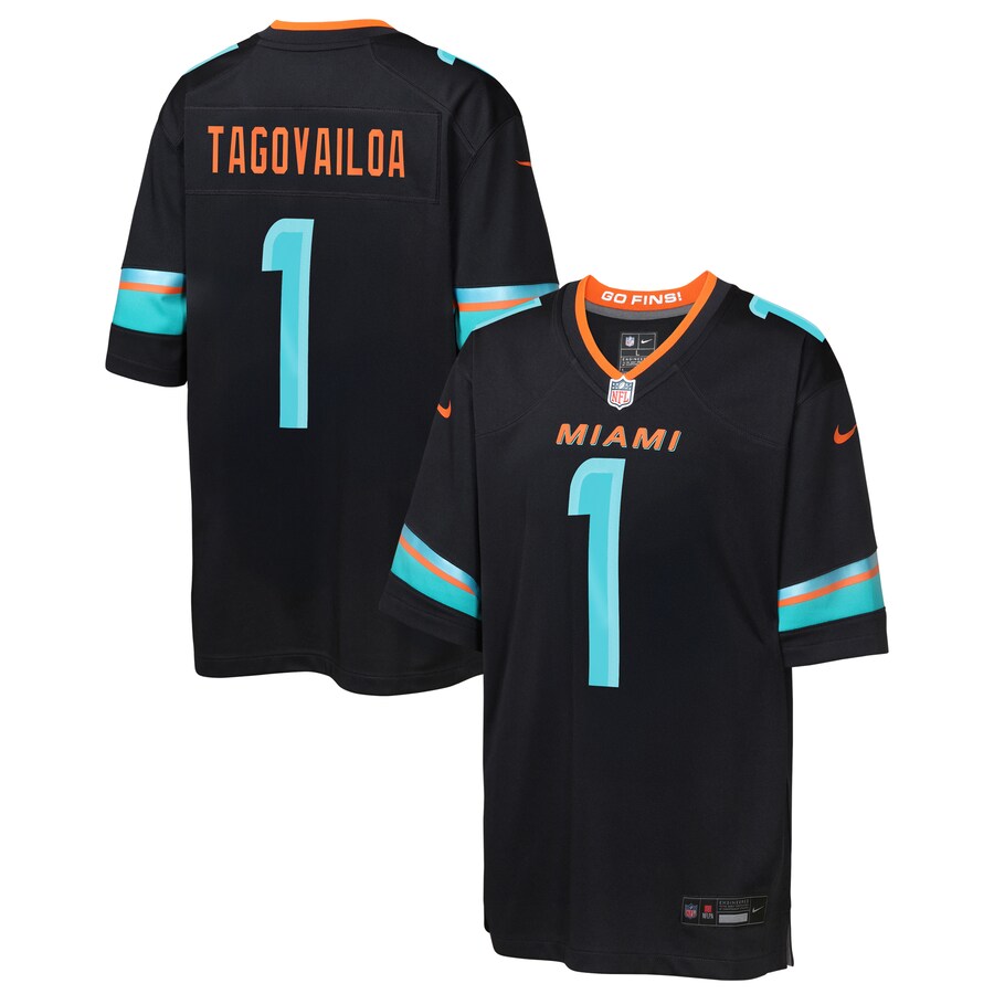 Youth Miami Dolphins Tua Tagovailoa Nike Pitch Blue 2025 Rivalries Collection Game Jersey - Ujersey