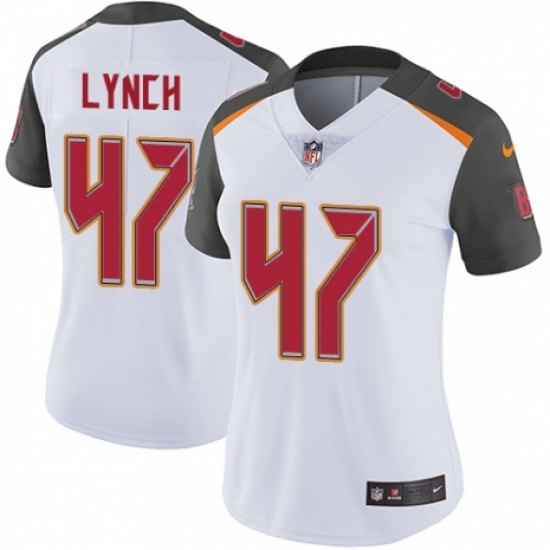 Women's Nike Tampa Bay Buccaneers #47 John Lynch White Vapor Untouchable Elite Player NFL Jersey - Ujersey