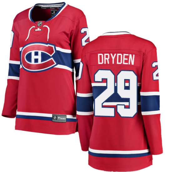 Women's Montreal Canadiens #29 Ken Dryden Authentic Red Home Fanatics Branded Breakaway NHL Jersey - Ujersey