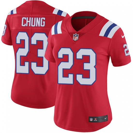 Women's Nike New England Patriots #23 Patrick Chung Red Alternate Vapor Untouchable Limited Player NFL Jersey - Ujersey