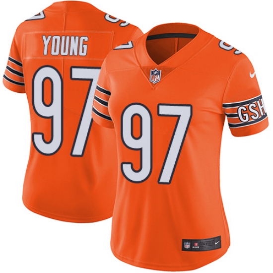 Women's Nike Chicago Bears #97 Willie Young Limited Orange Rush Vapor Untouchable NFL Jersey - Ujersey
