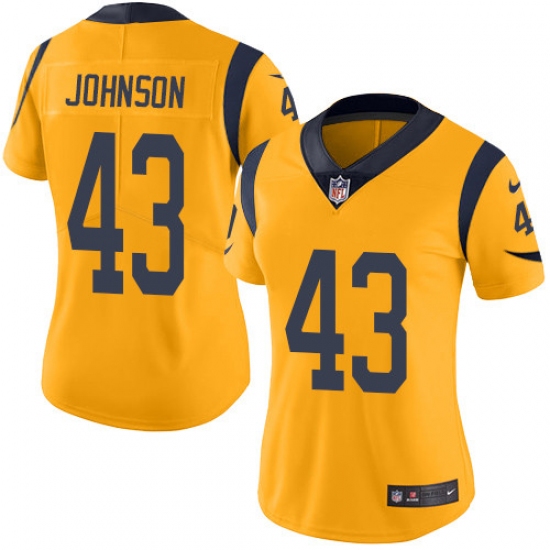 Women's Nike Los Angeles Rams #43 John Johnson Limited Gold Rush Vapor Untouchable NFL Jersey - Ujersey