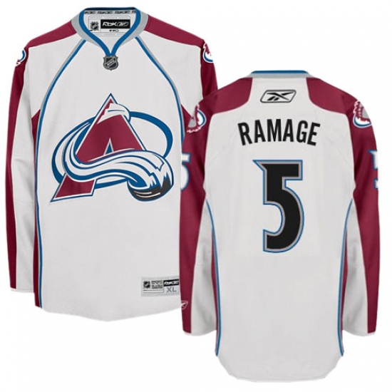 Men's Reebok Colorado Avalanche #5 Rob Ramage Authentic White Away NHL Jersey - Ujersey