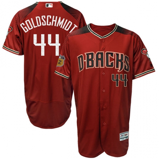 Men's Majestic Arizona Diamondbacks #44 Paul Goldschmidt Crimson 2017 Spring Training Authentic Flex Base MLB Jersey - Ujersey