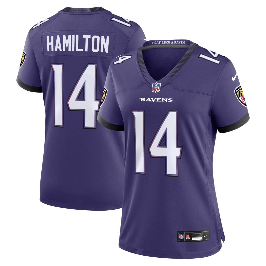 Women's Baltimore Ravens Kyle Hamilton Nike Purple Team Game Jersey - U-jersey