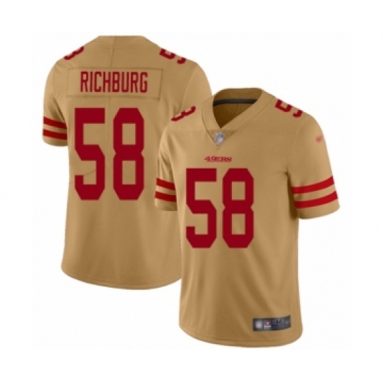 Men's San Francisco 49ers #58 Weston Richburg Limited Gold Inverted Legend Football Jersey - Ujersey