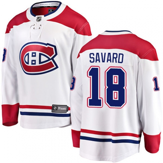 Youth Montreal Canadiens #18 Serge Savard Authentic White Away Fanatics Branded Breakaway NHL Jersey - Ujersey