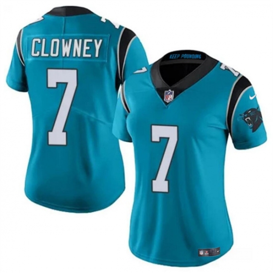 Women's Carolina Panthers #7 Jadeveon Clowney Blue Stitched Jersey(Run Small) - Ujersey