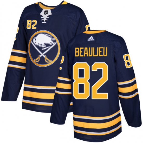 Men's Adidas Buffalo Sabres #82 Nathan Beaulieu Authentic Navy Blue Home NHL Jersey - Ujersey