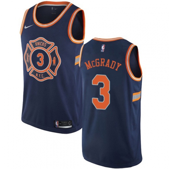 Women's Nike New York Knicks #3 Tracy McGrady Swingman Navy Blue NBA Jersey - City Edition - Ujersey