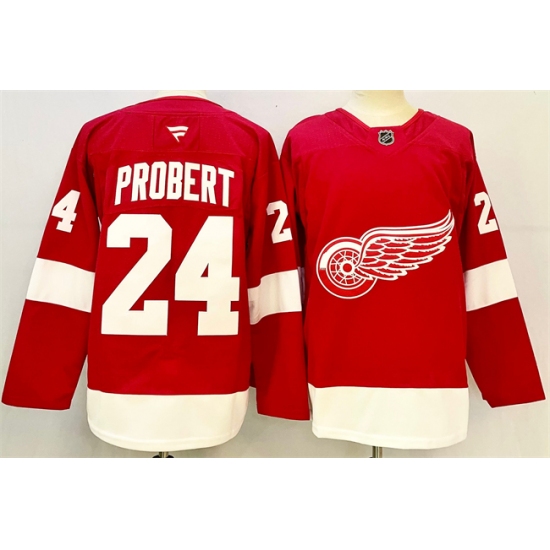 Men's Detroit Red Wings #24 Bob Probert Red 2024-25 Stitched Jersey - Ujersey