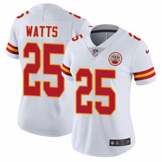 Women's Nike Kansas City Chiefs #25 Armani Watts White Vapor Untouchable Limited Player NFL Jersey - Ujersey